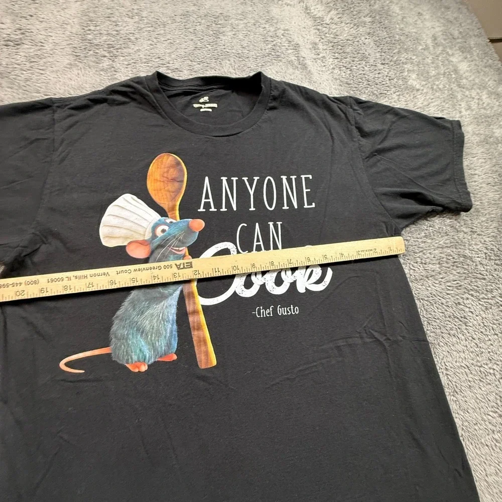 Disney Pixar Ratatouille Remy Shirt ANYONE CAN COOK Adult M Black Short Sleeve